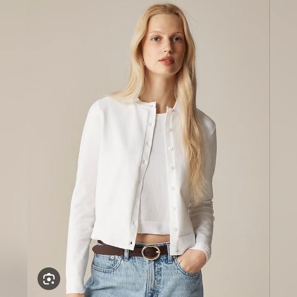 J. Crew Ivory Knit Cardigan